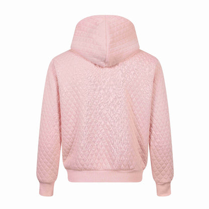 Unisex Quilted Hooded Jacket with Zipper, Kangaroo Pocket and Reflective Tiger Embroidery EVA-US