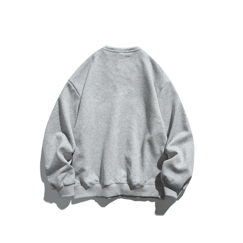 Unisex Oversized Sweatshirt with Notch Collar, Layered Effect and Script Print EVA-US