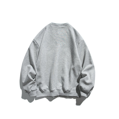 Unisex Oversized Sweatshirt with Notch Collar, Layered Effect and Script Print EVA-US