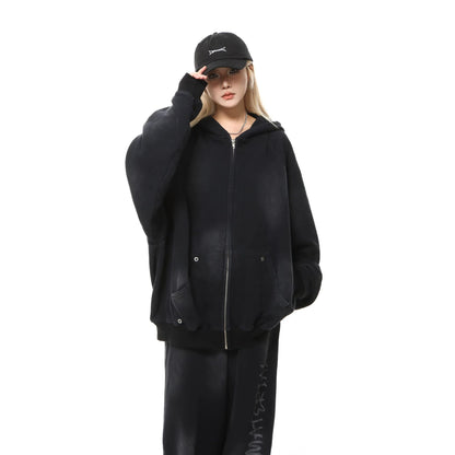 Unisex oversized hoodie with tie-dye wash and statement rear print EVA-US