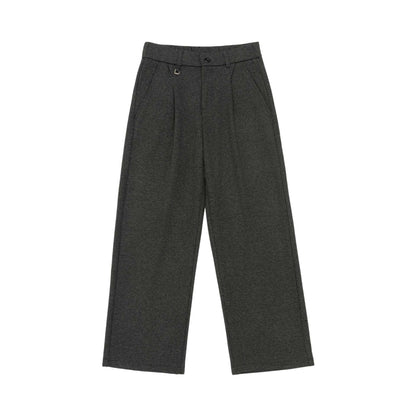 Women High-waisted Pleated Jersey Pants with Wide Leg EVA-US