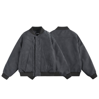 Unisex Oversize Bomber with minimalist front panel and structured seam design EVA-US