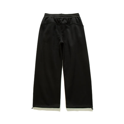 Women's Wide Sweat Culotte with Drawstring, Decorative Seams and Adjustable Hem EVA-US