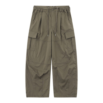 Men's cargo capri pants with elastic waistband, drawstring and utility pockets EVA-US