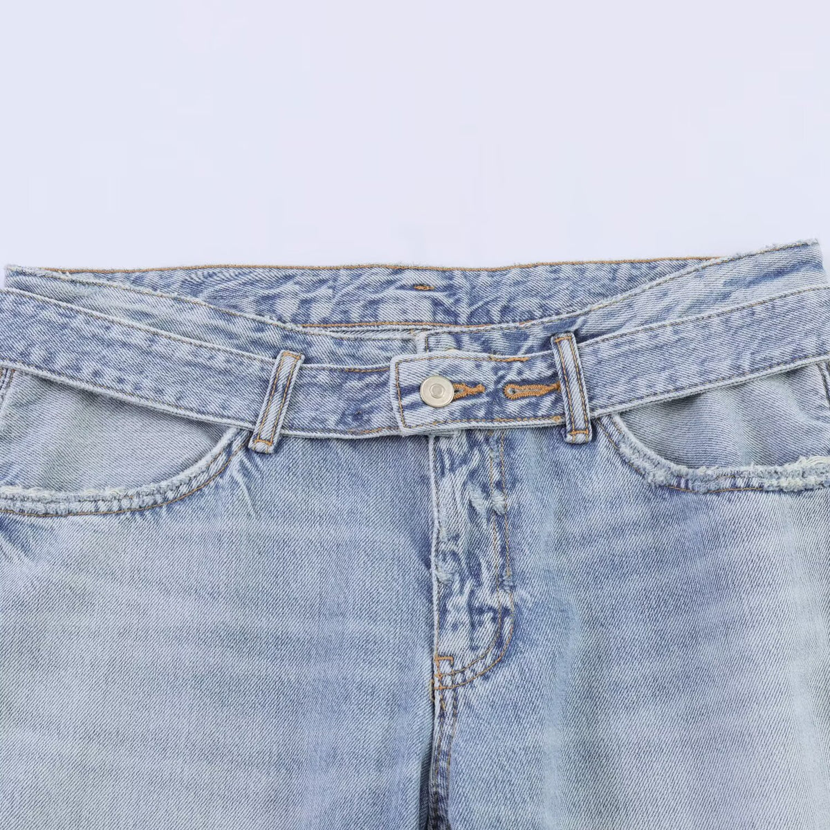 Women Wide Denim Jeans with Side Slits and Palazzo Cut EVA-US