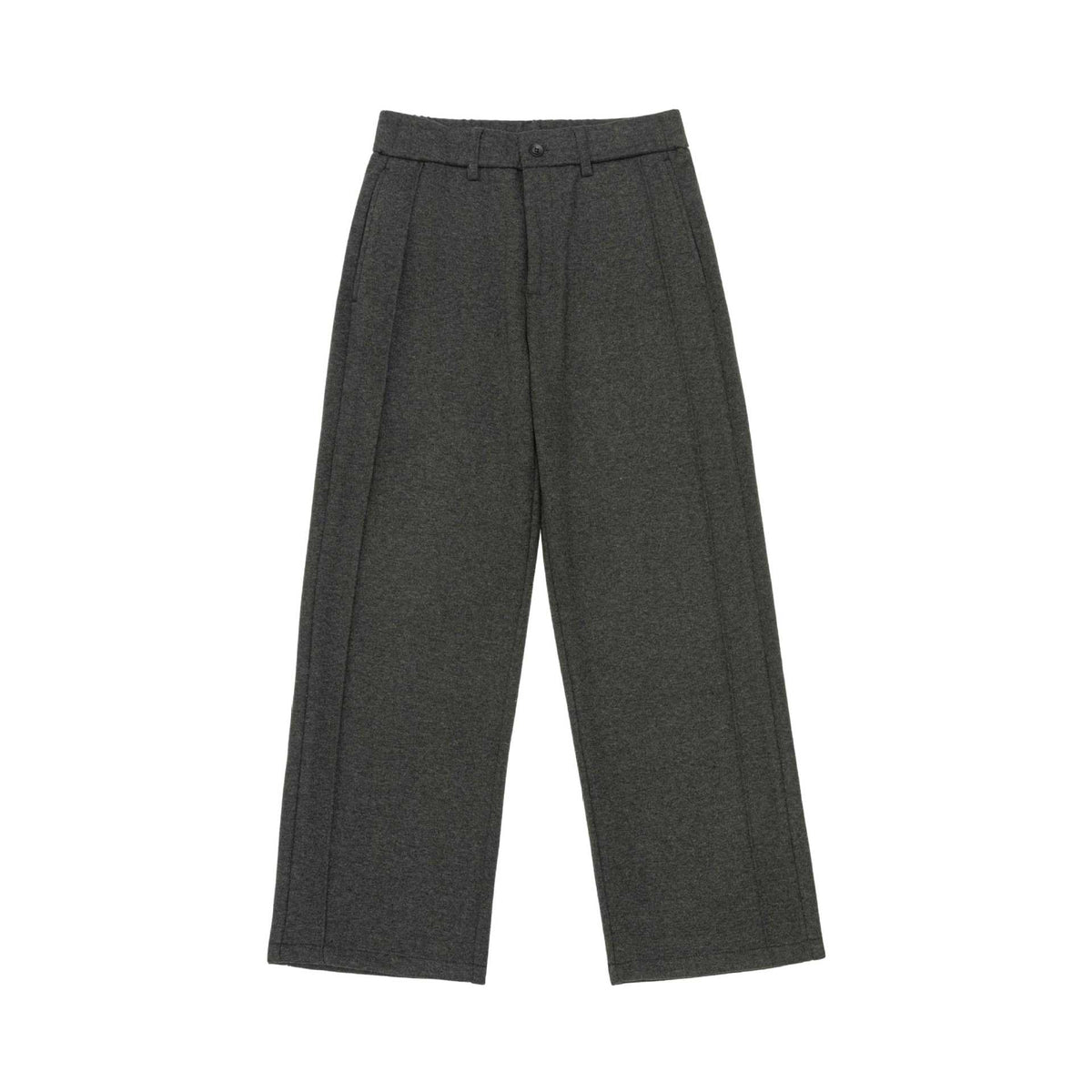 Women's wide pleated trousers made of sweat fabric with high waist and crease EVA-US