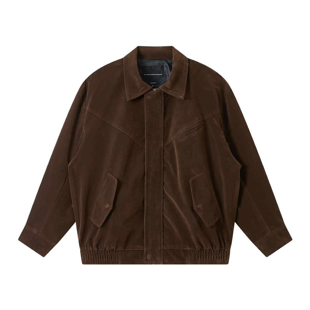 Men's short cut suede look blouson with elastic hem and flap pockets EVA-US