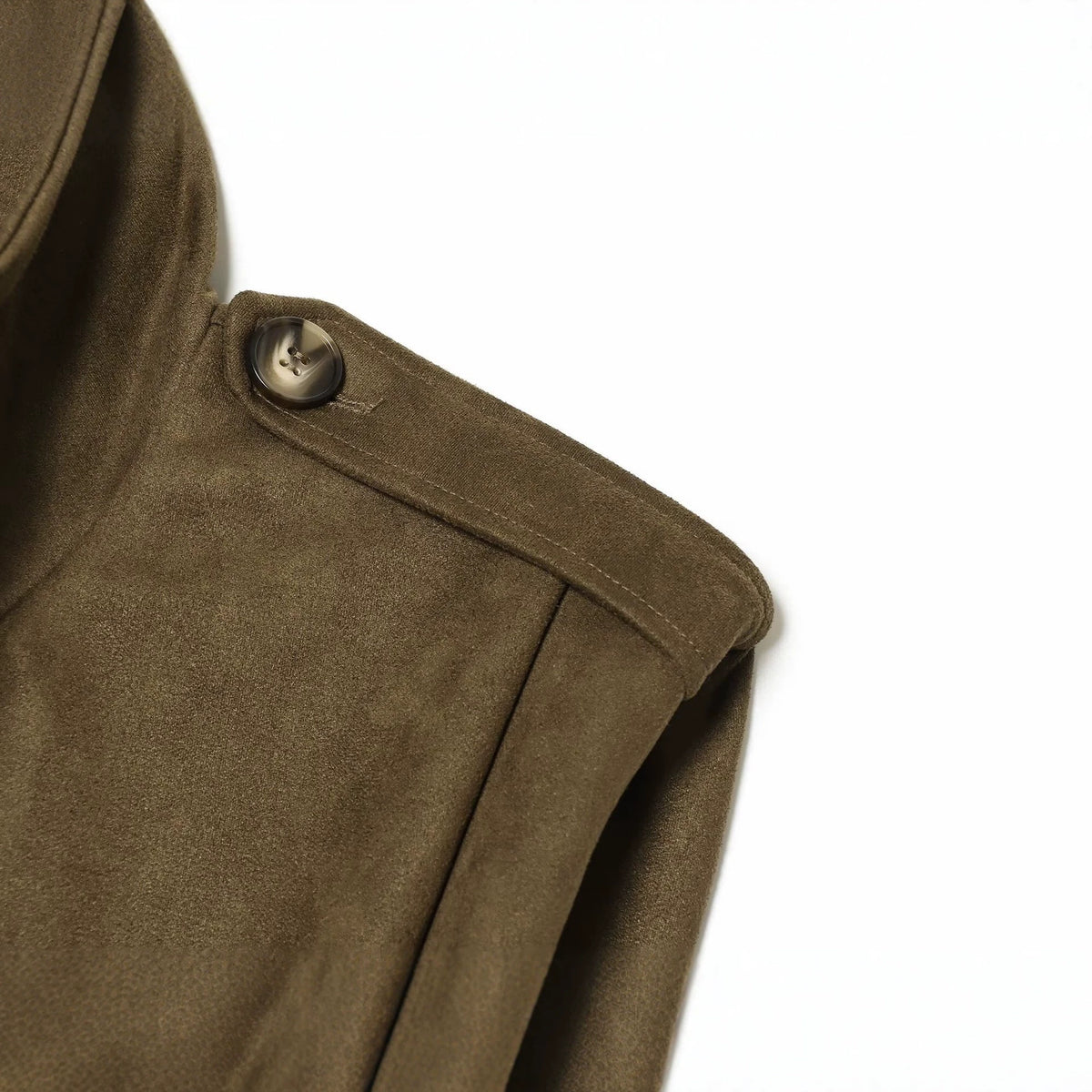 Women's Sleeveless Double-Breasted Trench Vest with High Stand Collar and Shoulder Tabs EVA-US