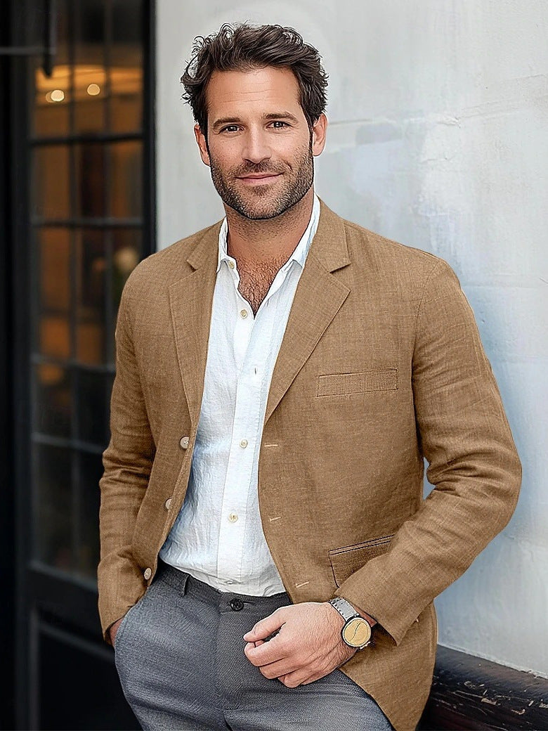 Men's Casual Linen Blazer EVA-US