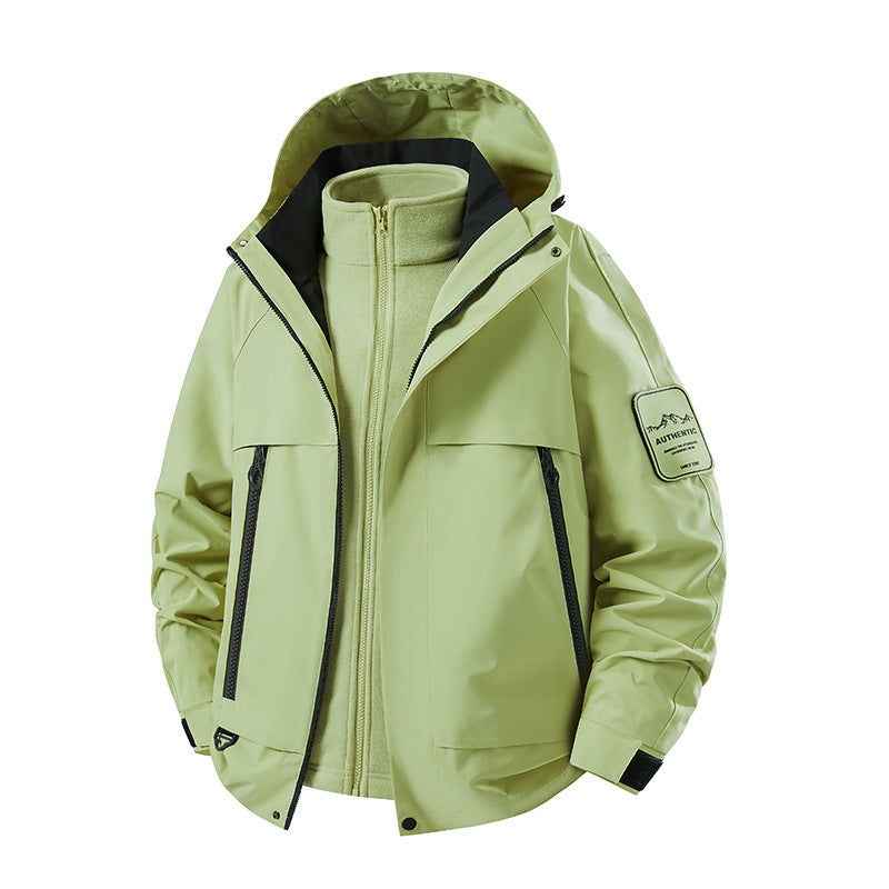 Men's two-in-one waterproof winter parka with removable fleece inner jacket EVA-US