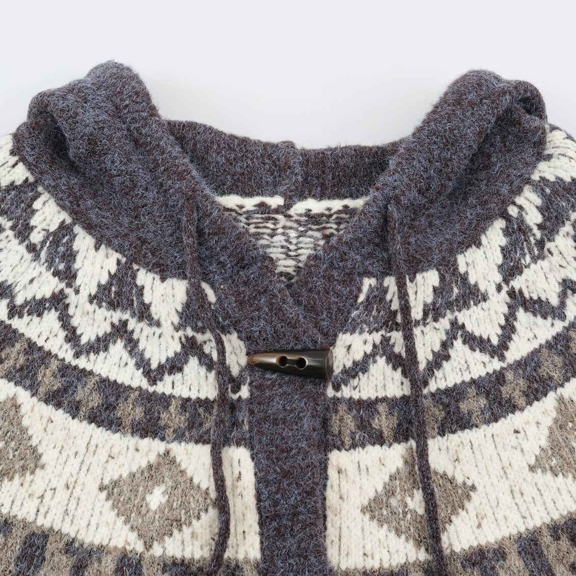 Ladies hooded cardigan in Norwegian style with toggle closures EVA-US