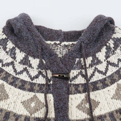 Ladies hooded cardigan in Norwegian style with toggle closures EVA-US