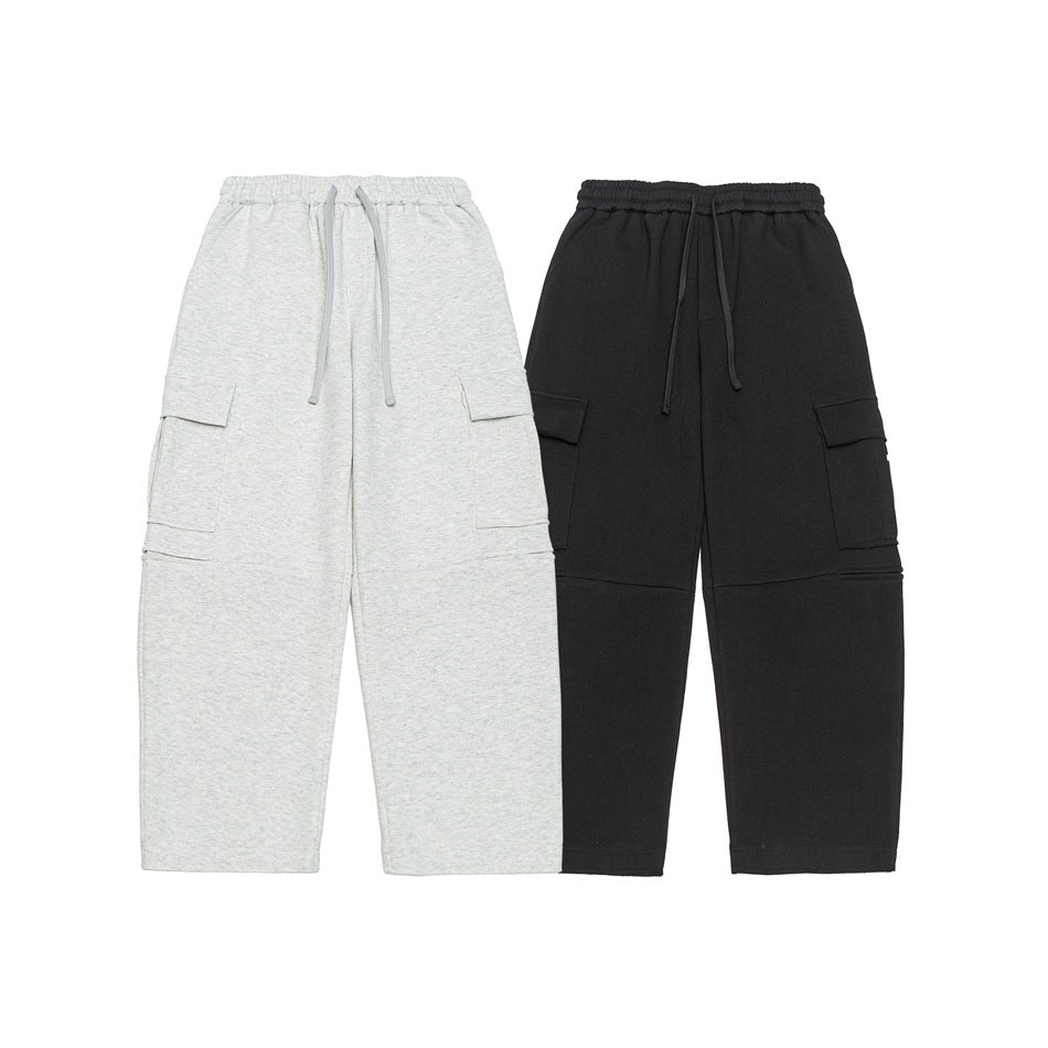 Ladies Wide Cargo Jogging Pants made of French Terry with elastic waistband and patch flap pockets EVA-US