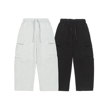 Ladies Wide Cargo Jogging Pants made of French Terry with elastic waistband and patch flap pockets EVA-US
