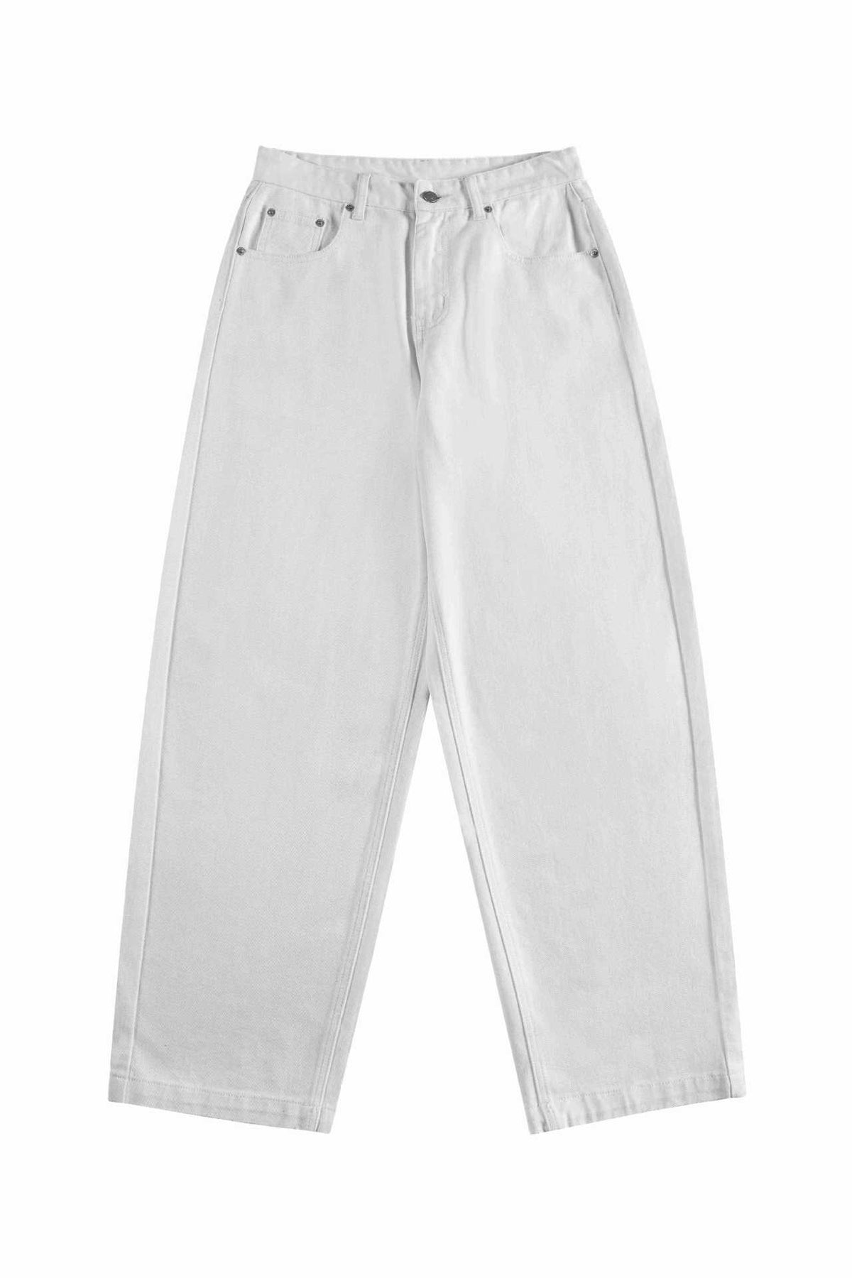 Women High-Waist Cropped Jeans with Wide Leg and Five-Pocket Details EVA-US