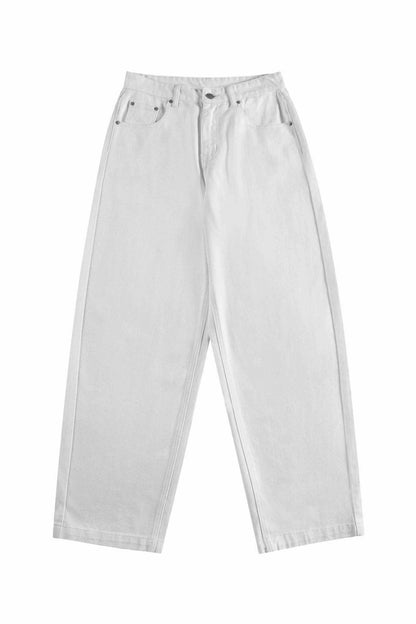 Women High-Waist Cropped Jeans with Wide Leg and Five-Pocket Details EVA-US