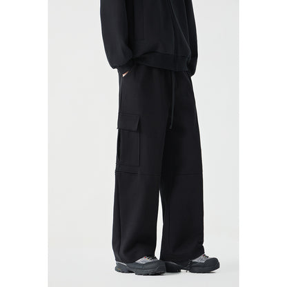 Ladies Wide Cargo Jogging Pants made of French Terry with elastic waistband and patch flap pockets EVA-US