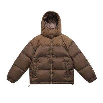 Men's Short Boxy Padded Jacket with High Hood, Drawstring and Elastic Sleeve Cuffs EVA-US