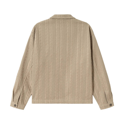 Unisex Textured Boxy Blouson Jacket with Full Zip EVA-US