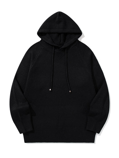 Unisex knitted hoodie with raglan sleeves and wide ribbed hem EVA-US