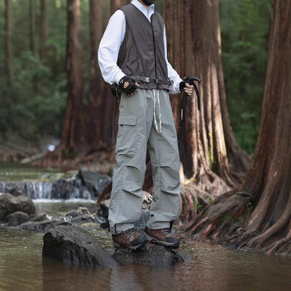 Men's Lightweight Technical Cargo Trekking Pants with Drawstring Waistband, Reinforced Hem Edges, and Adjustable Leg Opening EVA-US