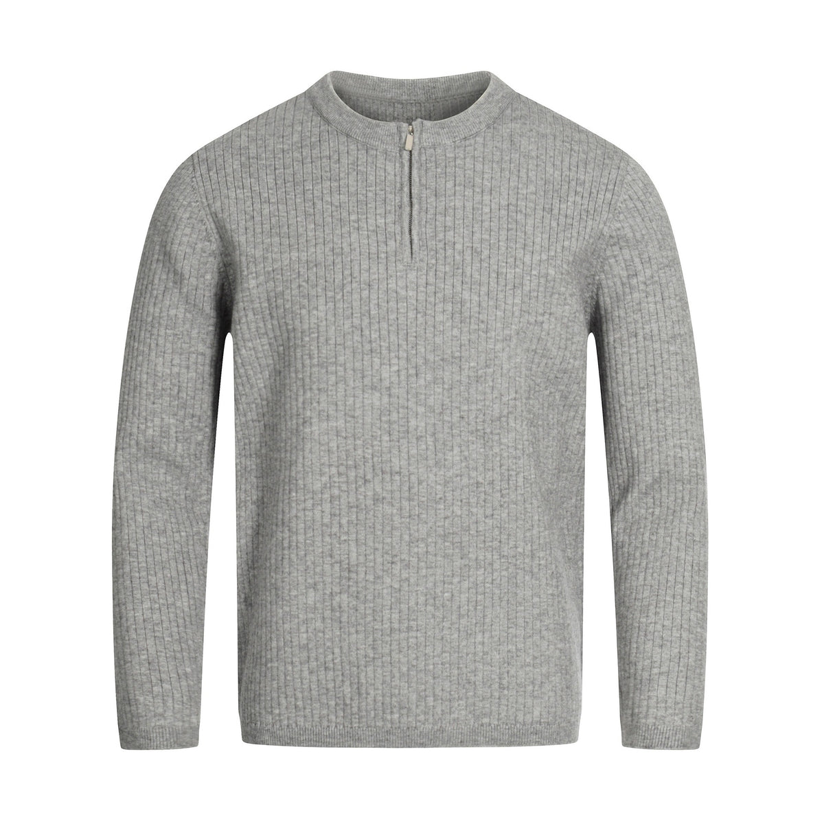 Unisex ribbed half-zip pullover with narrow silhouette and turtleneck EVA-US