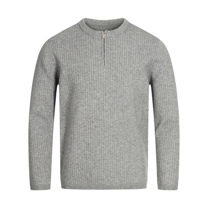 Unisex ribbed half-zip pullover with narrow silhouette and turtleneck EVA-US