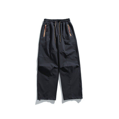 Men's cargo pants with elastic waistband, knee panels, and zip hem EVA-US
