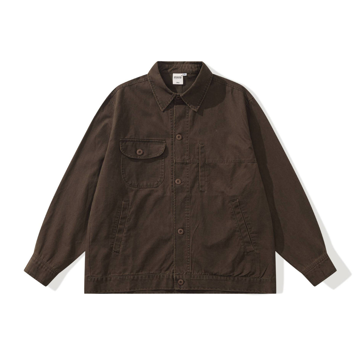 Men's Boxy Canvas Utility Blouson Jacket with Large Flap Pockets EVA-US