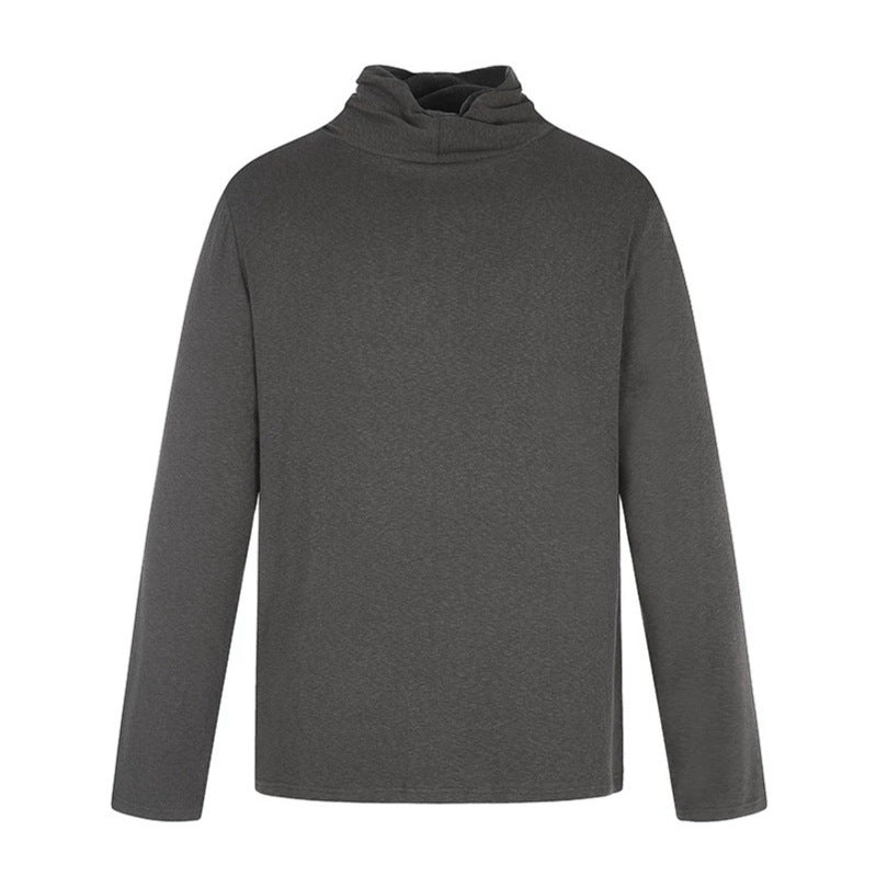 Men's Long Sleeve Shirt with Loose Stand Collar made of Soft Jersey EVA-US