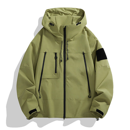 Women's Technical Outdoor Jacket with Adjustable Hood System and Multifunctional Pockets EVA-US