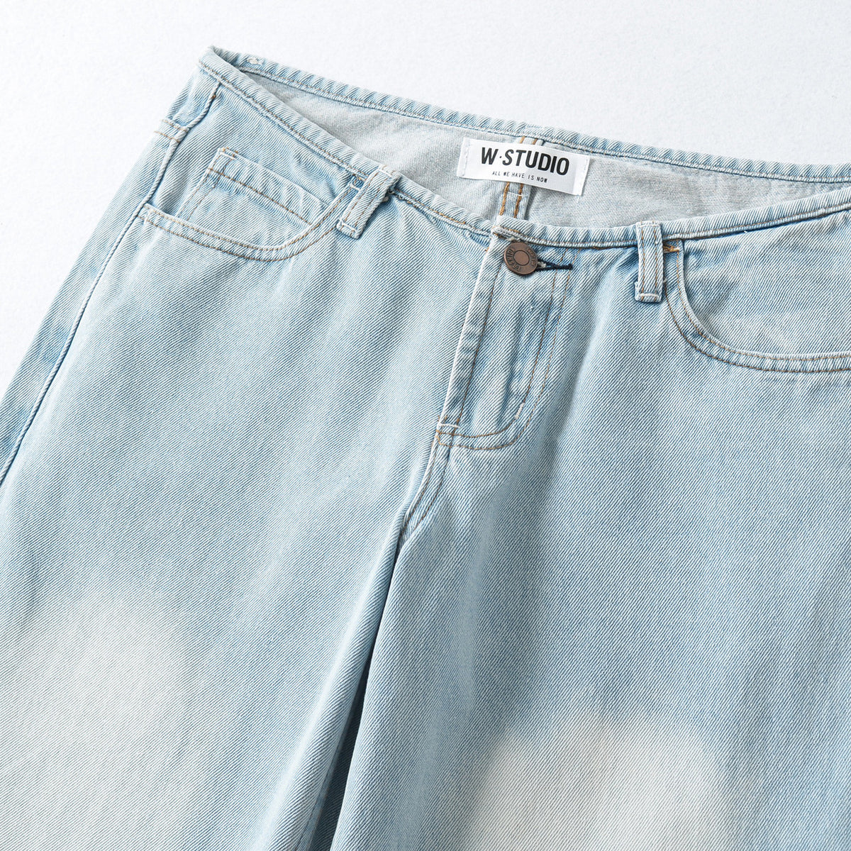Women Highwaist Cropped Jeans with straight cut and wide leg EVA-US