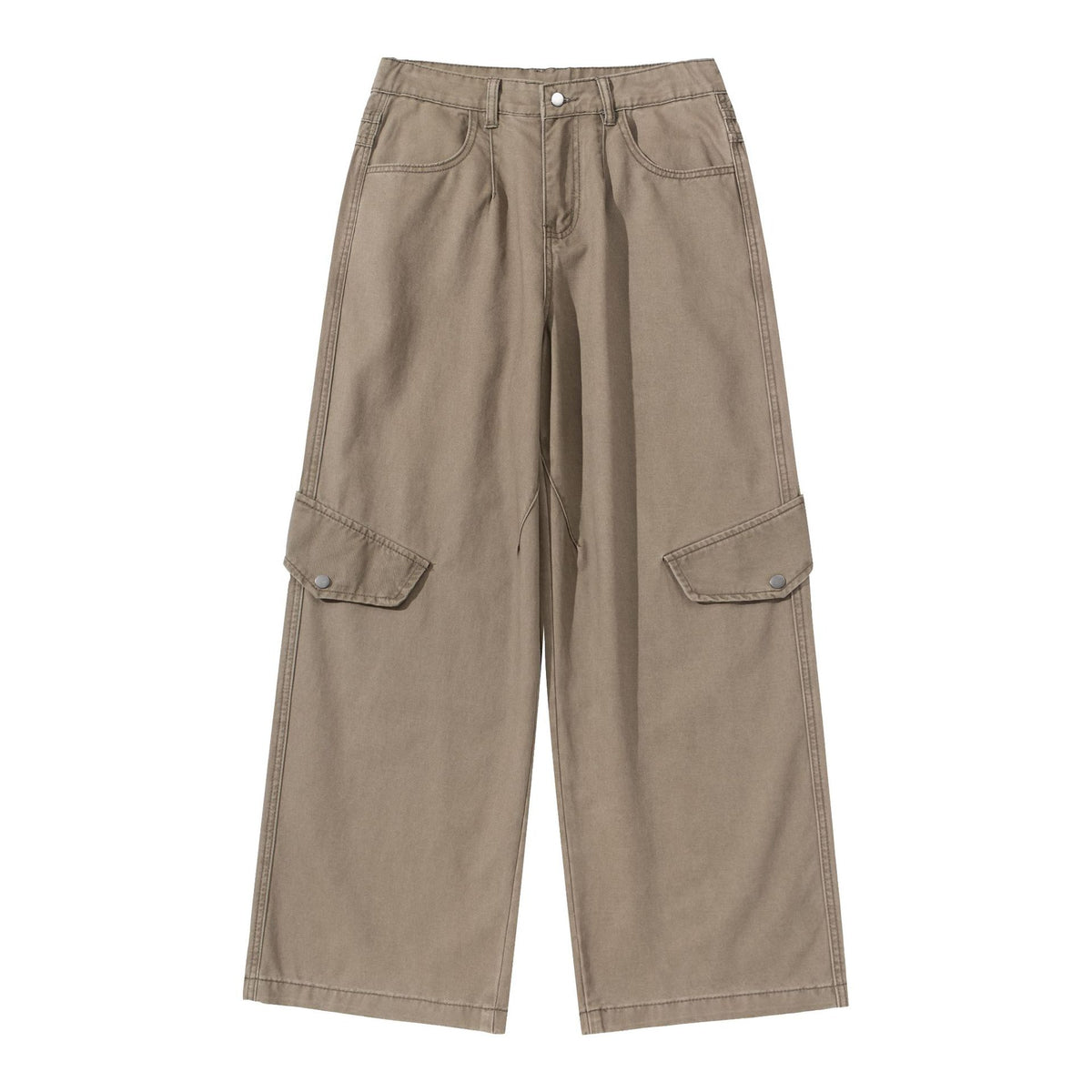Women's cargo culotte with high waist, wide leg and flap pockets