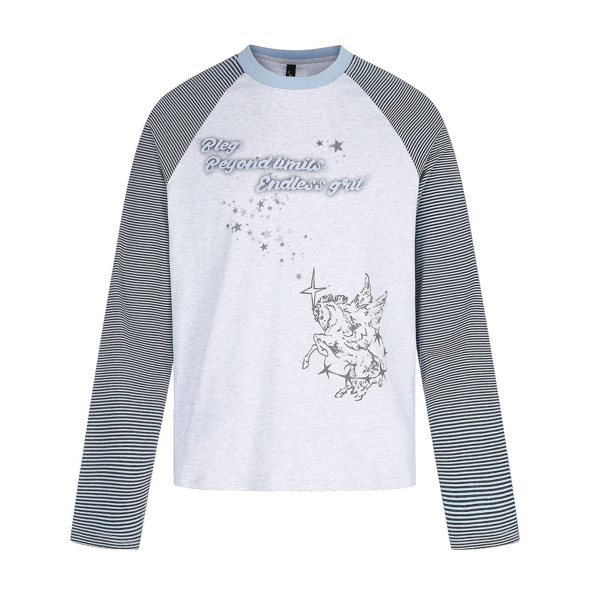 Women's Long Sleeve Shirt with Raglan Sleeves and Unicorn Print EVA-US