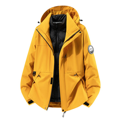 Men's two-layer hardshell parka with removable padded vest and technical hood EVA-US