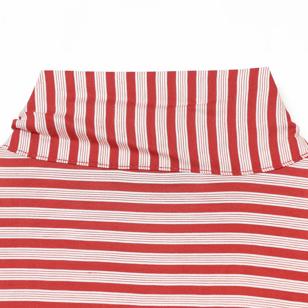 Women Striped Blouse with Ruffle Yoke and Bow Collar EVA-US