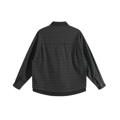 Women's Oversize Shirt Jacket in Layering Look with Check Pattern EVA-US