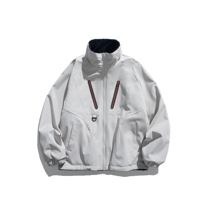 Unisex Technical Softshell Jacket with Fleece Lining and Vertical Chest Zippers EVA-US