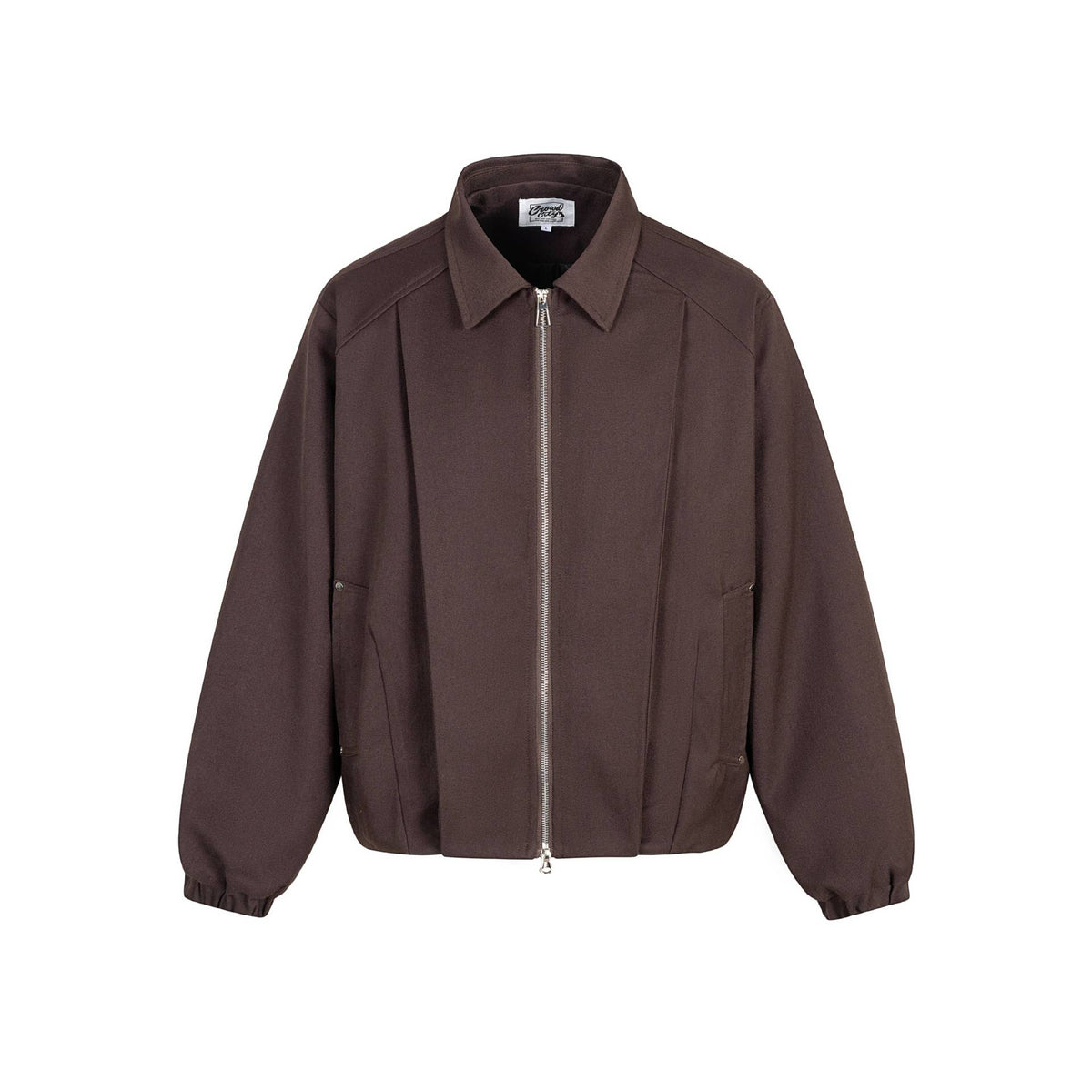 Unisex Boxy-Short Jacket with Shirt Collar, Two-Way Metal Zipper, and Elastic Hem EVA-US