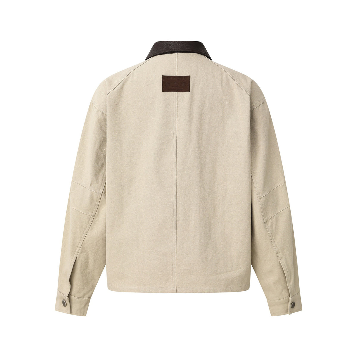 Men's short jacket in field style with cord utility pockets and contrasting leather collar EVA-US