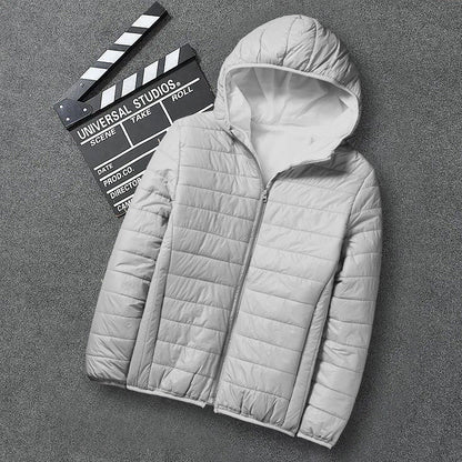 Men's nano ultra-light hooded padded jacket with pack function and windproof shell EVA-US