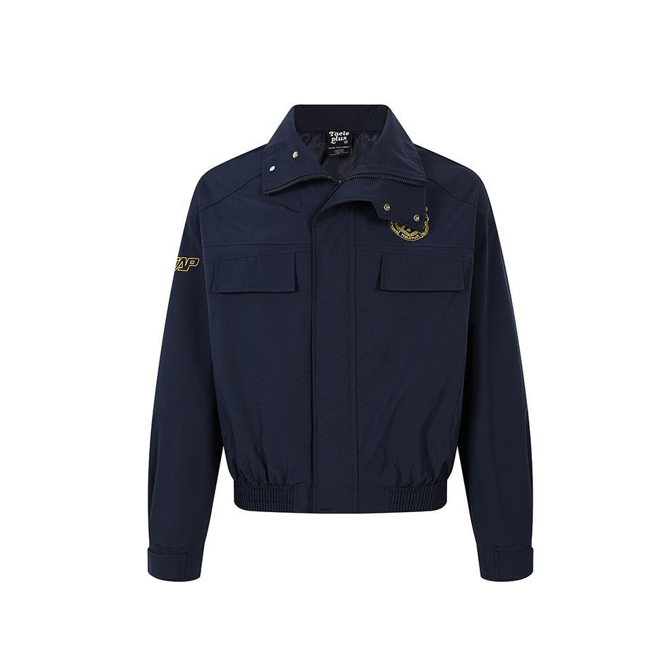 Men's short bomber-style jacket with elastic hem and breast flaps EVA-US
