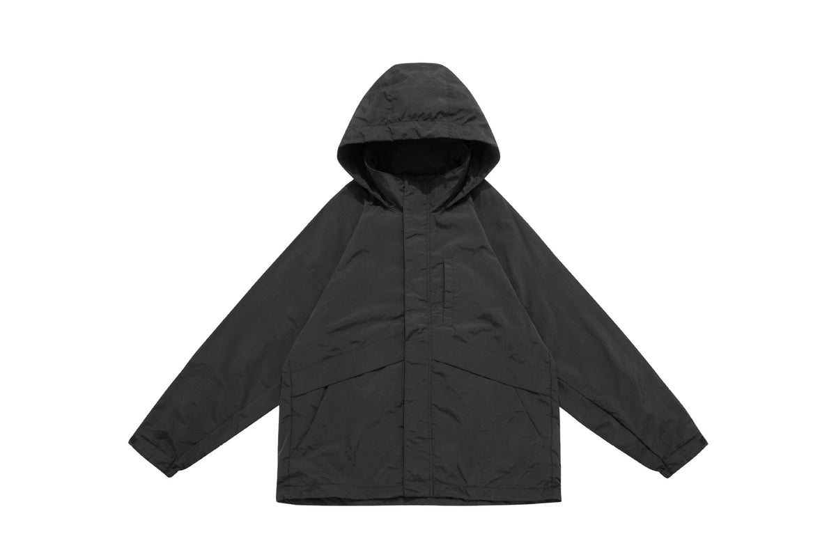 Unisex Wide water-repellent hooded parka with concealed zipper placket and flap pockets EVA-US
