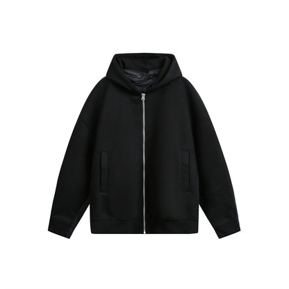 Unisex Oversize Hooded Sweat Jacket with Zipper, Side Pockets and Lined Hood EVA-US
