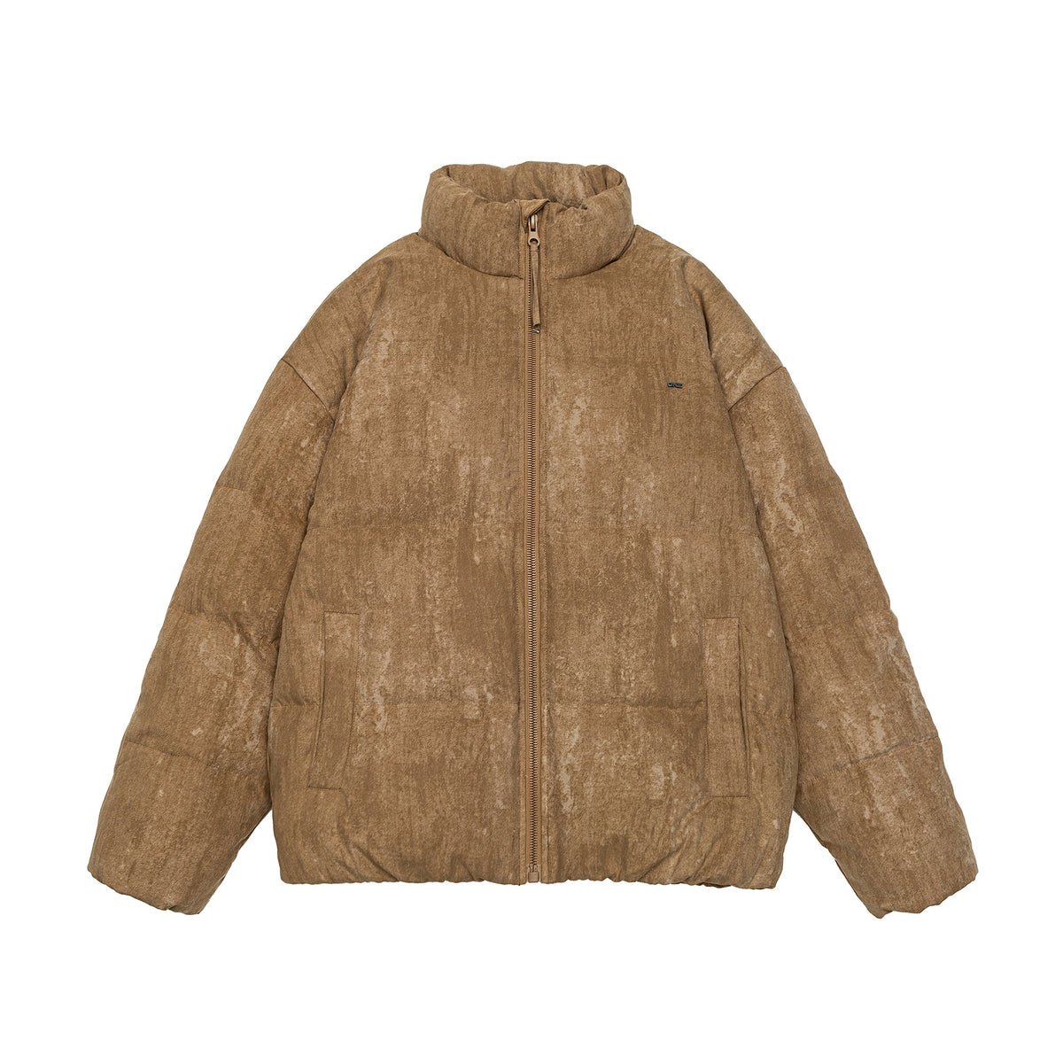 Men's Oversize Quilted Thermal Puffer Jacket with High Stand Collar EVA-US