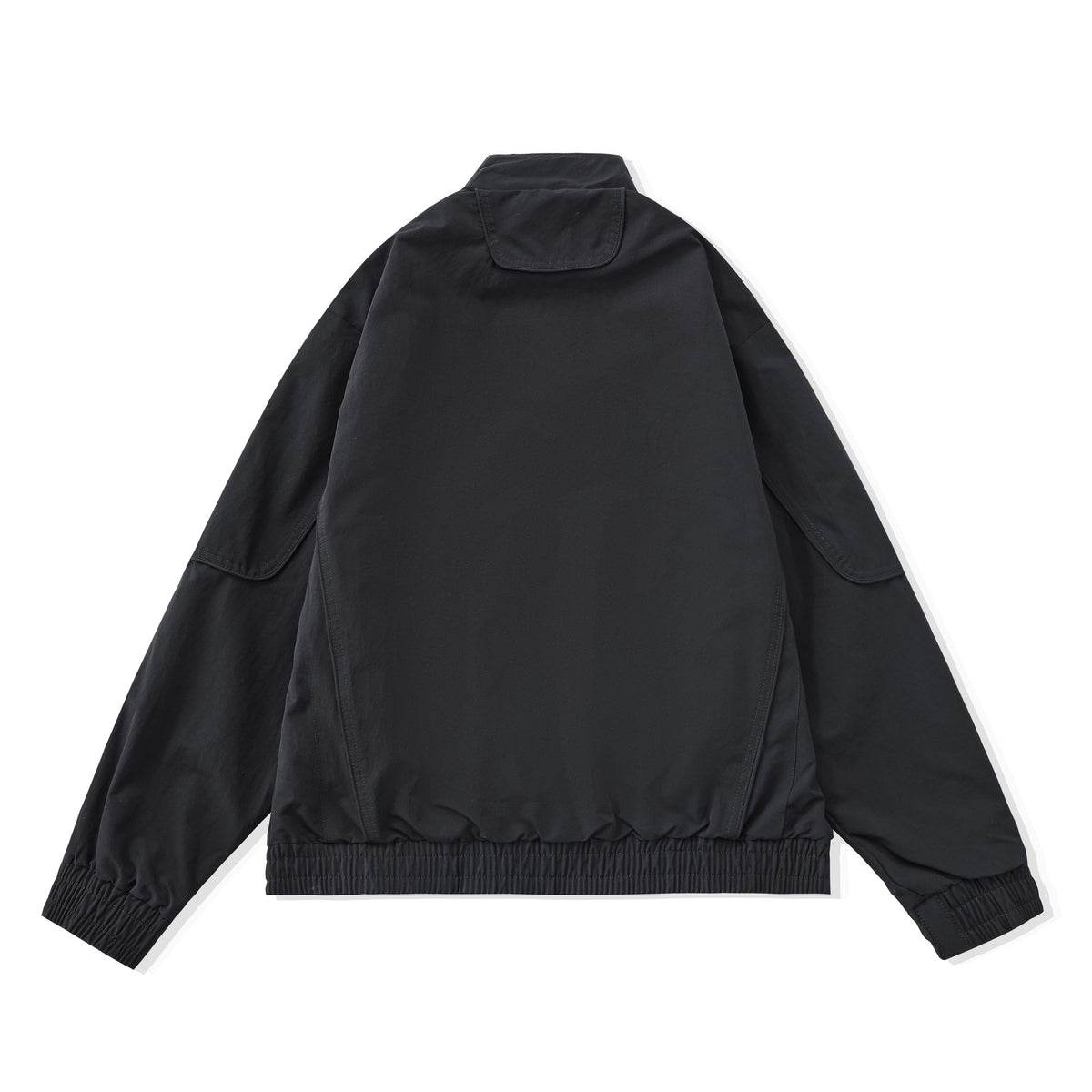 Women Short Boxy Utility Jacket with ergonomic seams, high standing collar and drawstring hood