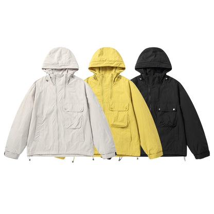 Unisex Lightweight Technical Hoodie in Boxy Cut with Utility Pockets EVA-US