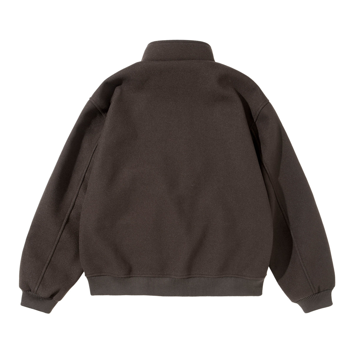 Unisex Short Cut Boxy Wool Blend Blouson with Stand Collar EVA-US