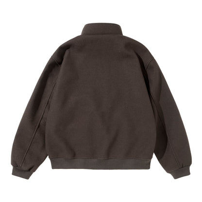 Unisex Short Cut Boxy Wool Blend Blouson with Stand Collar EVA-US