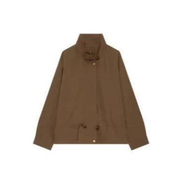 Women's utility field jacket with drawstring waist, high collar, and elastic cuffs EVA-US
